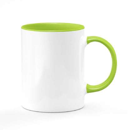 Tasse en céramique de 11 oz - Poignée et intérieur colorés