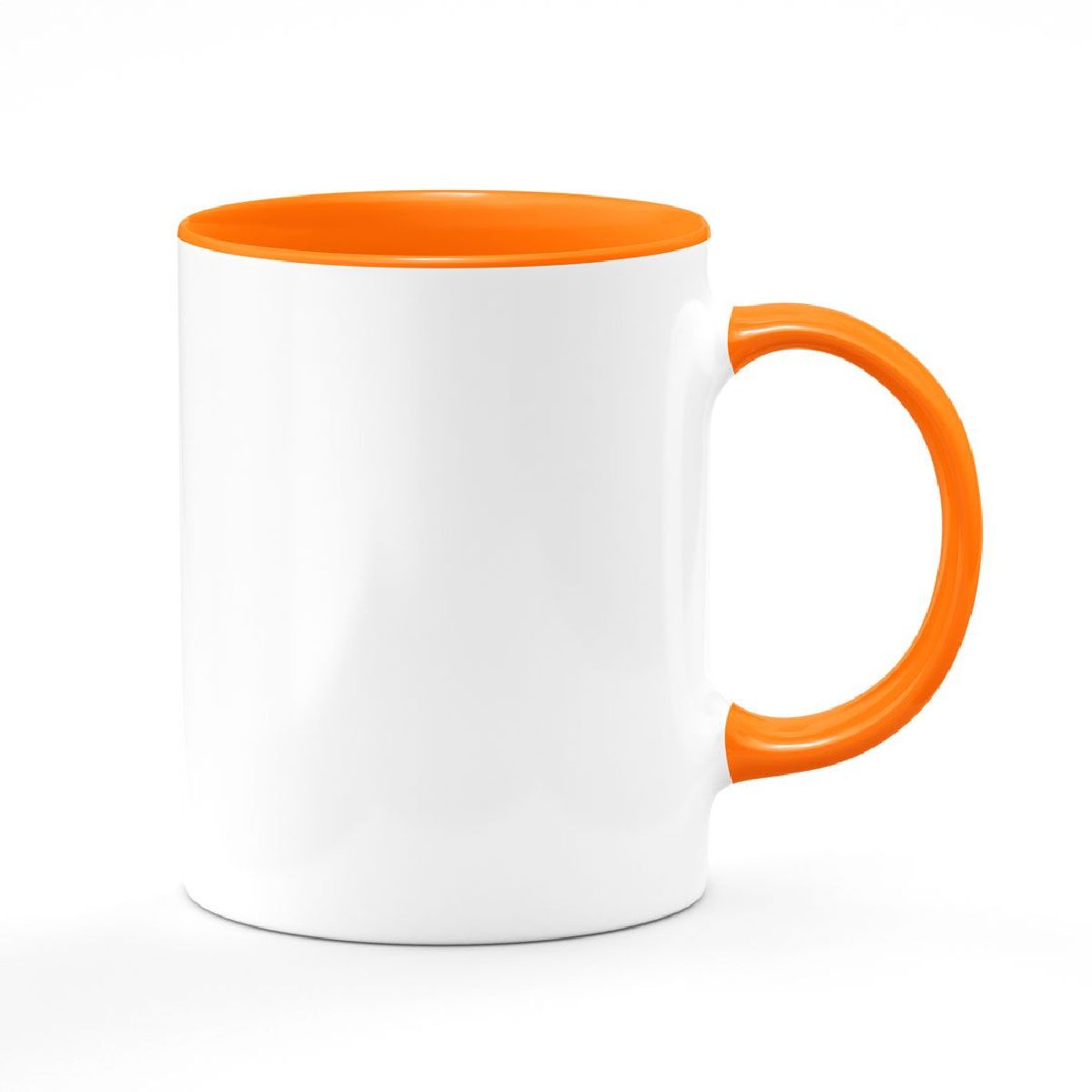 11 onzas. Taza de cerámica - Mango e interior de color